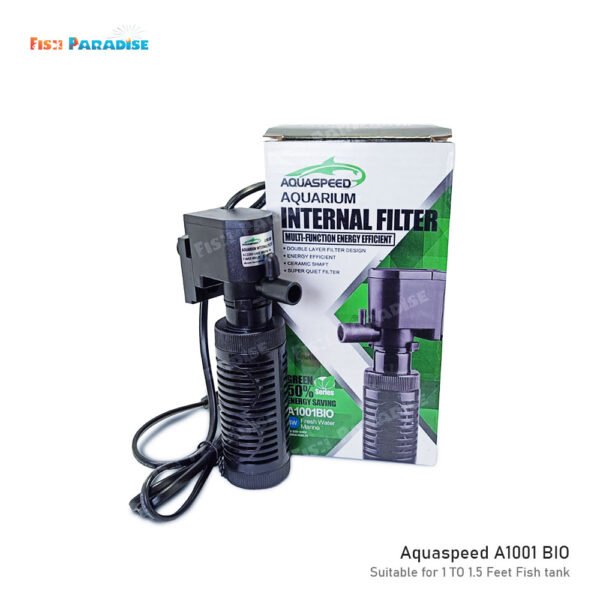 Feet Fish tank. Provide Filtration & Oxygen To Your FreshwaterSaltwater Fish Tank. silent aquari Aquaspeed A1001 BIO, Aquarium Internal Filter