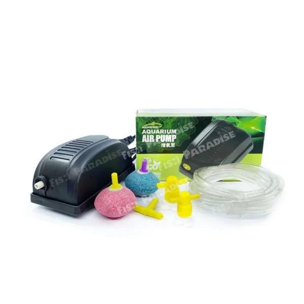 ium-Air-Pump-with-XY-2835-Sponge-Filter,-15-Feet-Pipe,-1-Air-Bubble-Stone,-2-Air-flow-Controller (1) Aquarium Air Pump with 10 Feet Pipe, 2 Air Bubble Stone, 2 Air flow Controller, 1 T Connector